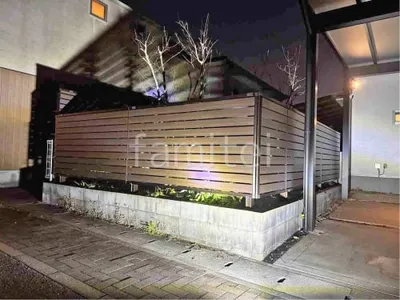 目隠しフェンス塀 YKKAP 木製調ルシアスYS2H型 2段柱 上段のみ