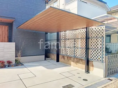 カーポート１台 （単棟） LIXIL 木製調 カーポートSC フラット屋根 吊り下げ屋根