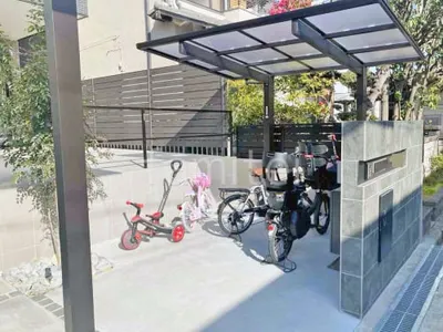 サイクルポート 自転車バイク屋根 YKKAP エフルージュ FIRST フラット屋根