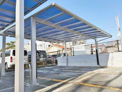 カーポート２台(ワイド) ツイン YKKAP エフルージュ FIRST フラット屋根