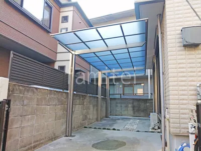 カーポート１台＋延長 （1.5台縦連棟） LIXIL ネスカＦ フラット屋根