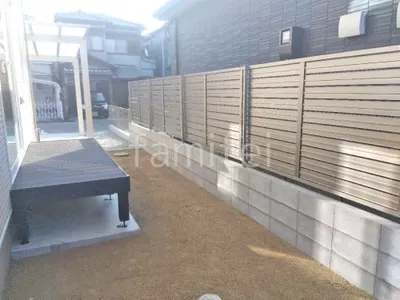 ブロック塀 （化粧ブロック） 太陽エコブロックス 普通CB  アルミ形材 フェンス LIXIL AB YS3型 横スリット3 目隠し