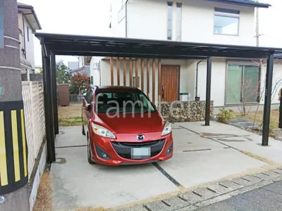 カーポート２台(ワイド) ツイン YKKAP エフルージュ FIRST フラット屋根