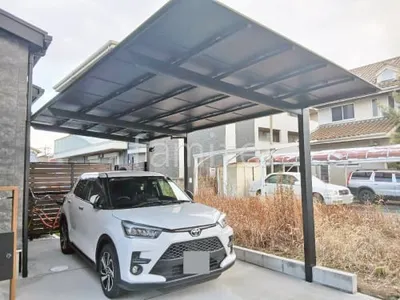 カーポート１台＋延長 （1.5台縦連棟） LIXIL ネスカＦ フラット屋根