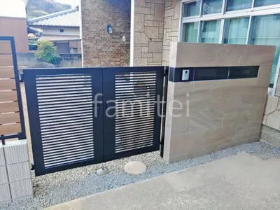 門柱 壁タイル貼り タカショー モーディカ アクセントタイル 東洋石創 ブランノワル 郵便受けポスト YKKAP エクステリアポストG3型 門扉 LIXIL AB YR1型 両開き