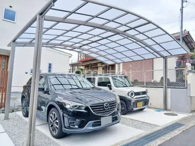 カーポート２台(ワイド) ツイン LIXIL ネスカＲ アール屋根