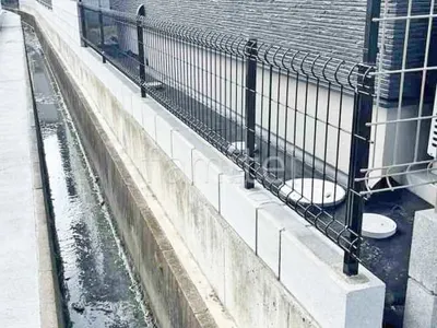 スチールメッシュ フェンス YKKAP イーネット3F型 スチール柱 境界・メッシュ ブロック塀 （化粧ブロック） 太陽エコブロックス 普通CB 