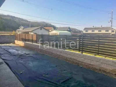 アルミ形材 フェンス YKKAP シンプレオYS3型 横スリット 目隠し ブロック塀 （化粧ブロック） ユニソン シャモティ 