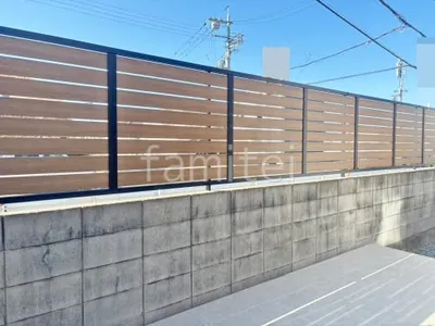 アルミ形材 フェンス LIXIL 木製調AB YS3型 横スリット3 目隠し 木調・ラティス