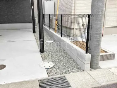 スチールメッシュ フェンス YKKAP イーネット3F型 スチール柱 境界・メッシュ ブロック塀 （化粧ブロック） 太陽エコブロックス 普通CB 