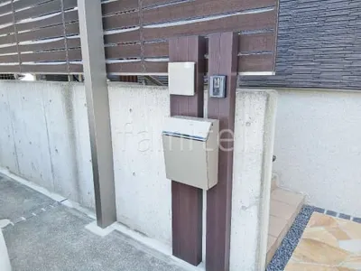 木製調デザインアルミ角柱門柱 プランパーツ 郵便受けポスト LIXIL エクスポストプレイン