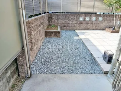 防犯砂利敷き バラス砕石 防草シート加工