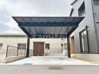 カーポート２台(ワイド) ツイン YKKAP エフルージュFIRST EX フラット屋根 後ろ柱