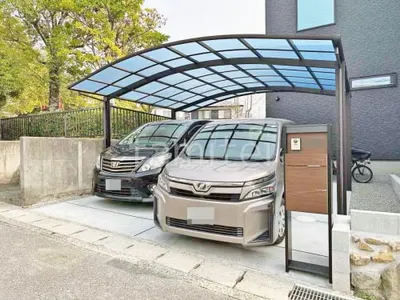 カーポート２台(ワイド) ツイン YKKAP アリュース アール屋根