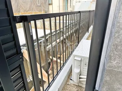 アルミ形材 フェンス YKKAP シンプレオT2型 縦格子16本  ブロック塀 （化粧ブロック） 太陽エコブロックス 普通CB 