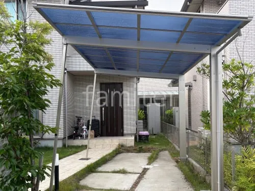 芦屋市 カーポート YKKAP 木製調エフルージュ FIRST 1台用