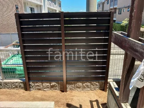 宝塚市 目隠しフェンス塀 F&F マイティウッド デコll 高尺タイプ