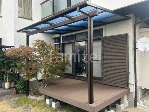 三郷町 ウッドデッキ 1階テラス屋根