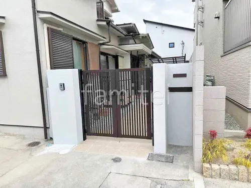 西宮市 新築シンプル セミクローズ外構