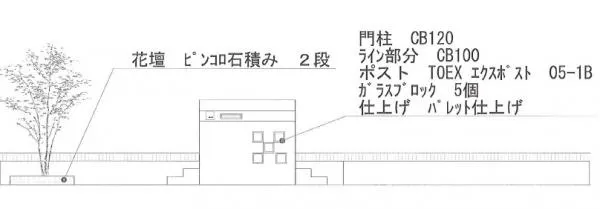 立面図　　植栽　別途