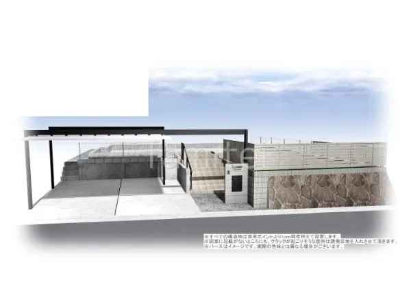 2台用カーポート　梁延長