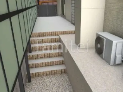 化粧ブロック階段　目隠しフェンス　ポリカパネル