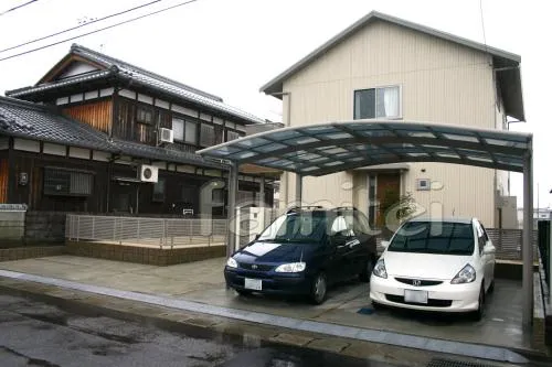 駐車場屋根　雨よけ2台用