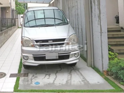 駐車場ガレージ床 土間コンクリート 芝目地