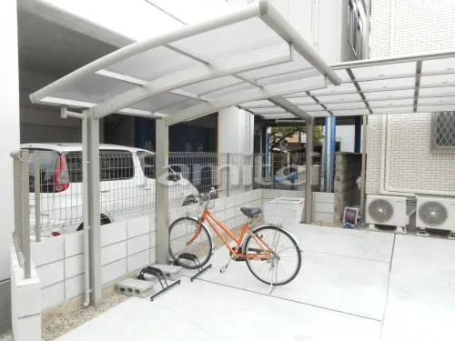 自転車バイク屋根 YKKAP レイナポートグランミニ 駐輪場屋根 サイクルポート R型アール屋根