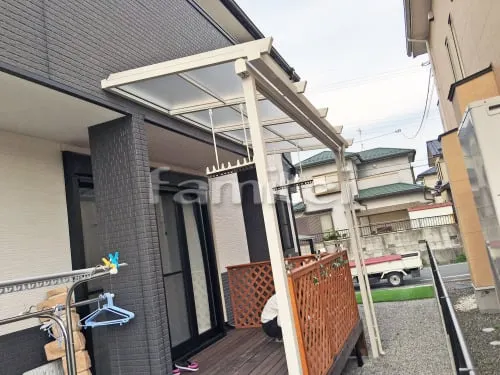 フル木製調テラス屋根(パーゴラ風) 三協アルミ ナチュレ 1階用 F型フラット屋根 物干し