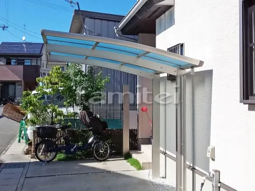 自転車バイク屋根 YKKAP レイナポートグランミニ 駐輪場屋根 サイクルポート R型アール屋根