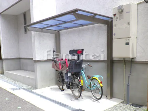 自転車バイク屋根 LIXILリクシル ネスカF F型フラット屋根 サイクルポート 駐輪場屋根 土間コンクリート