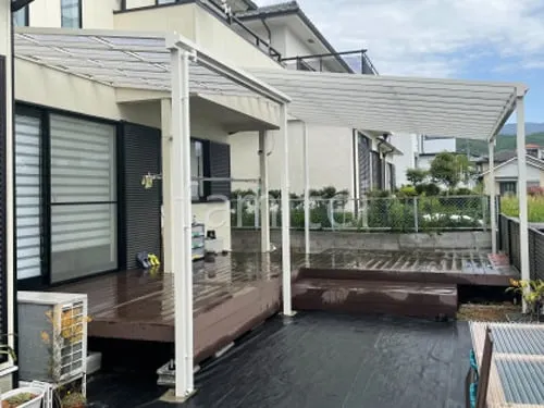 １階テラス屋根 （雨除け） YKKAP ソラリアF フラット屋根 スタンダード 壁付