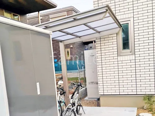 サイクルポート 自転車バイク屋根 LIXIL フーゴF フラット屋根