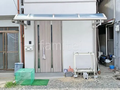 柱なしテラス屋根 （雨除け1階用） YKKAP ソラリアR アール屋根 スタンダード 壁付