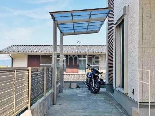 サイクルポート 自転車バイク屋根 LIXIL 木製調 フーゴF フラット屋根