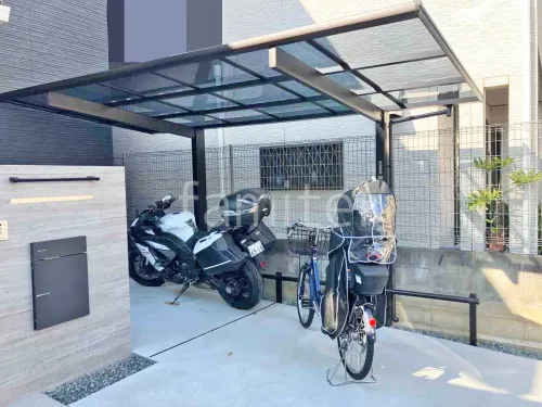 サイクルポート 自転車バイク屋根 YKKAP エフルージュ FIRST フラット屋根