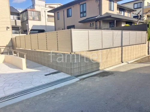 ブロック塀 (化粧ブロック) ユニソン アルタ アルミ形材 フェンス LIXIL AB YL3型 横ルーバー3 目隠し