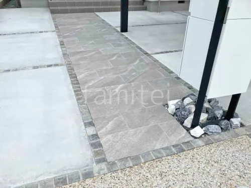玄関アプローチ 床タイル貼り タカショー アヴェルサ