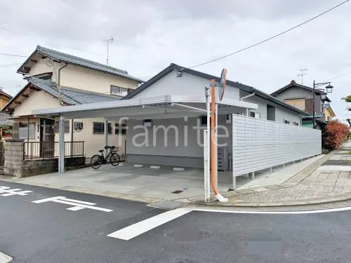 カーポート３台 （横ワイド トリプル） YKKAP ジーポートPro 積雪50cm対応 フラット屋根 折板屋根