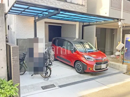 カーポート１台 （単棟） 三協アルミ ニューマイリッシュ 逆勾配 フラット屋根 前下がり屋根