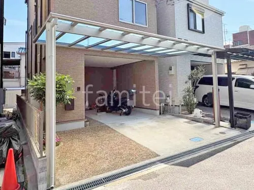 １階テラス屋根 （雨除け） YKKAP エフルージュ FIRST 大型テラス フラット屋根 スタンダード 壁付