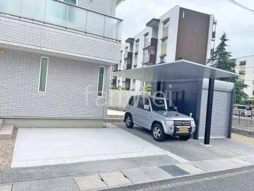 カーポート LIXIL カーポートSC 1台用(単棟) F型フラット屋根 駐車場ガレージ床 土間コンクリート