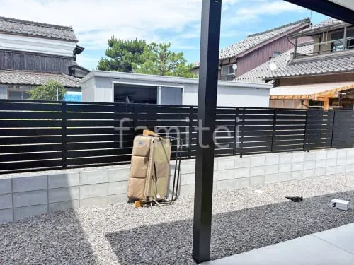 ブロック塀 （化粧ブロック） 太陽エコブロックス 普通CB  アルミ形材 フェンス LIXIL AB YS3型 横スリット3 目隠し