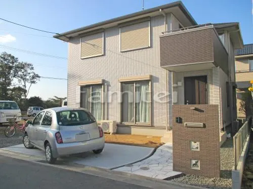 駐輪場床 防犯砂利敷き バラス砕石の外構施工例（現場番号