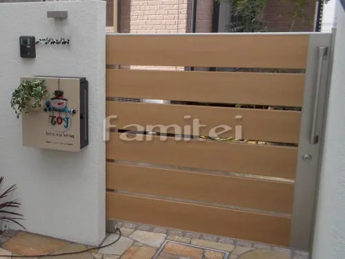 木製調玄関引き戸門扉 YKKAP ルシアススライドBW01型 16-12の外