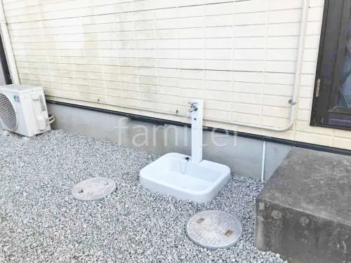 立水栓 カクダイ 水栓柱ミカゲの外構施工例（現場番号：41547