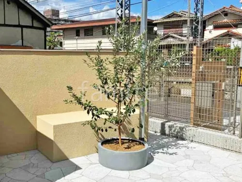 シンボルツリー フェイジョア 常緑樹 植栽 プランター埋め 施主