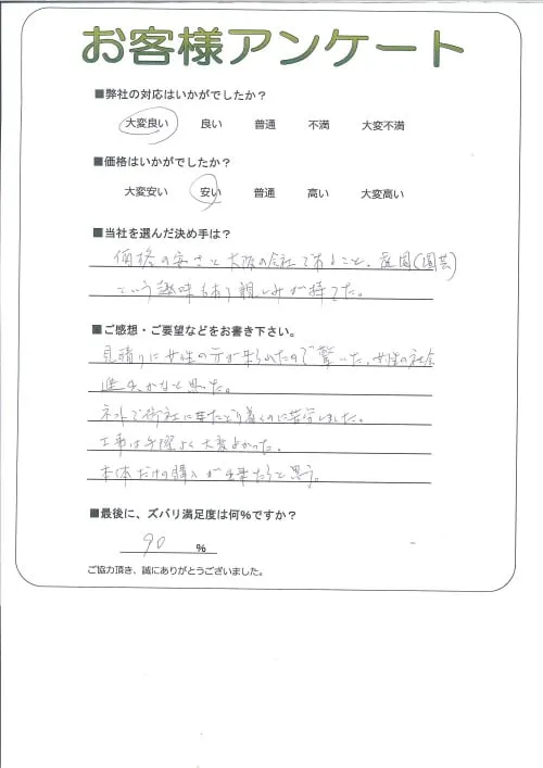 手書きアンケート