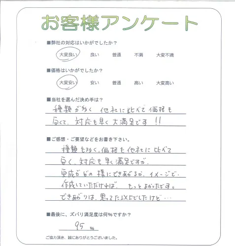 手書きアンケート
